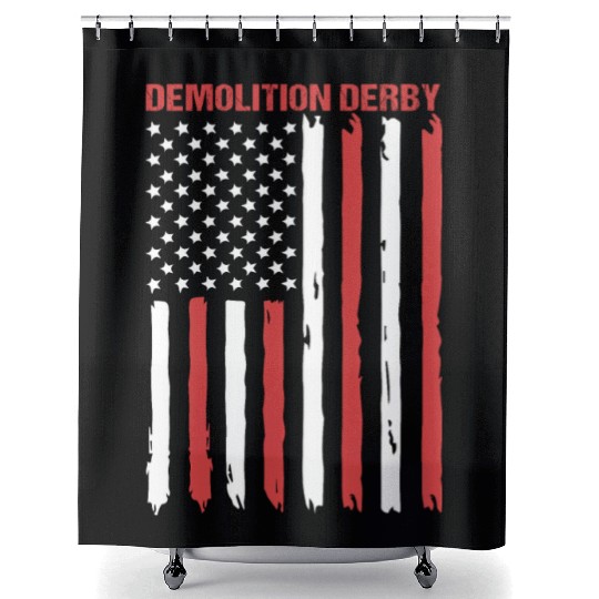 4th Of July US Flag Demolition Derby Demo Derby Shower Curtains