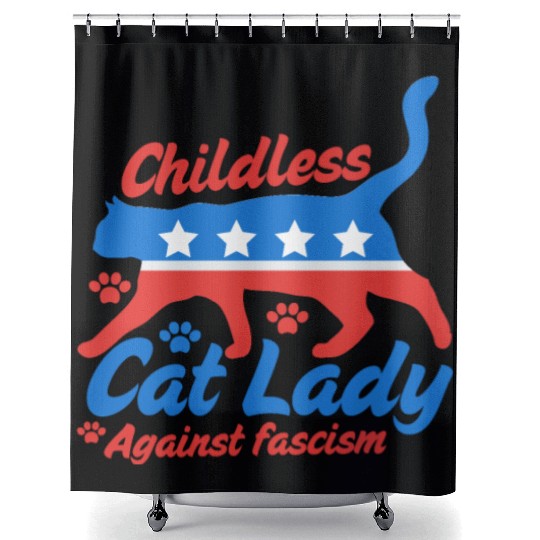 Childless cat Lady 2024 election campaign Shower Curtains