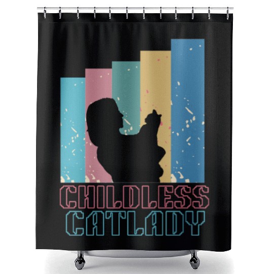 Childless cat lady Shower Curtains