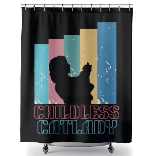 Childless cat lady Shower Curtains