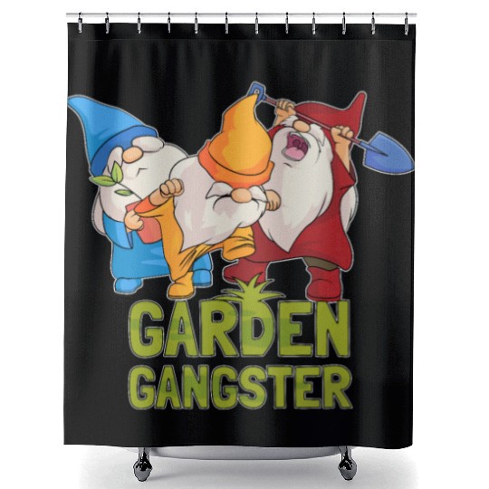 Gardener Gnome Gnome Garden Gangster Shower Curtains