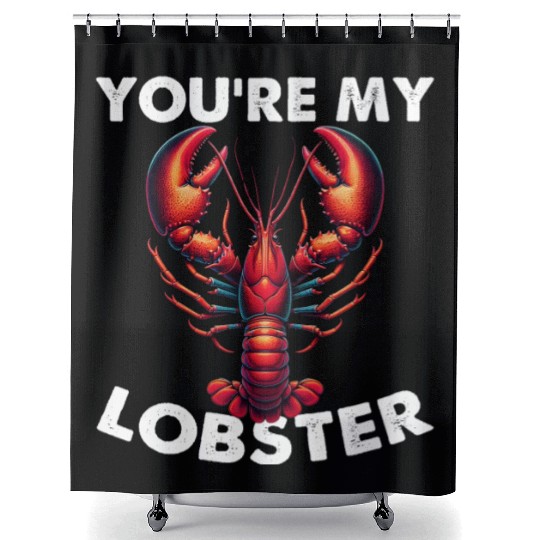 Friends You're My Lobster Valentine's Day Quote Shower Curtains