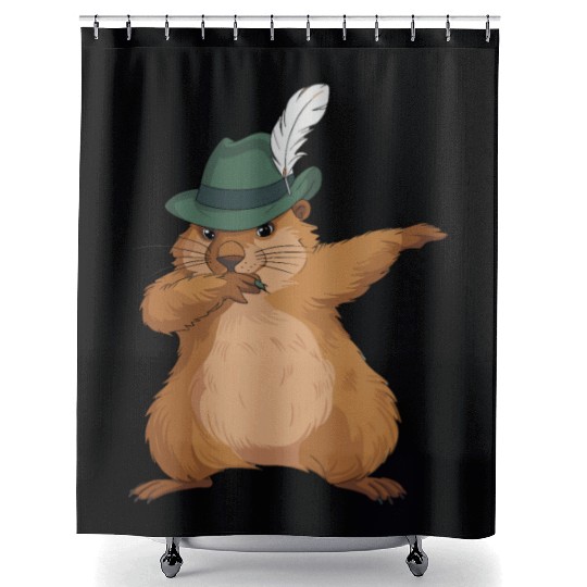Groundhog Marmot for a Marmot lover groundhog fan Shower Curtains