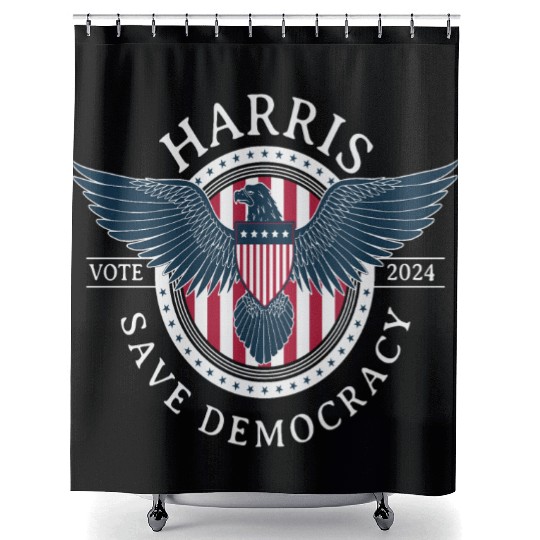 Kamala Harris Save Democracy Vote 2024 Shower Curtains