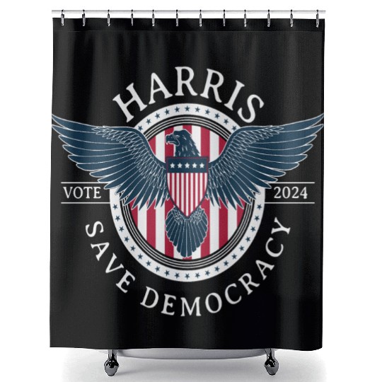 Kamala Harris Save Democracy Vote 2024 Shower Curtains