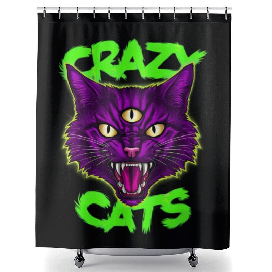 CRAZY CAT Shower Curtains