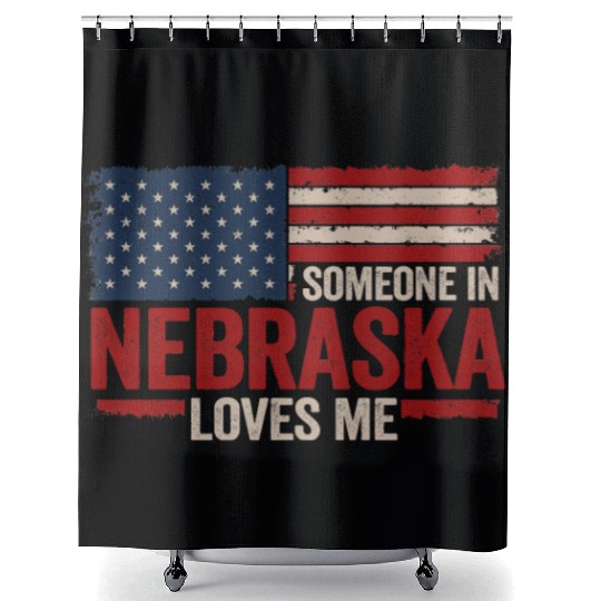 Someone In Nebraska Loves Me Shower Curtains
