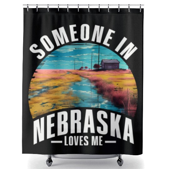Someone In Nebraska Loves Me Shower Curtains