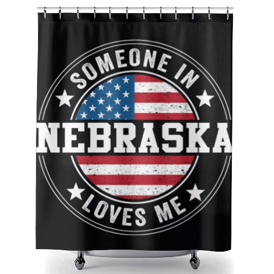 Someone In Nebraska Loves Me Shower Curtains