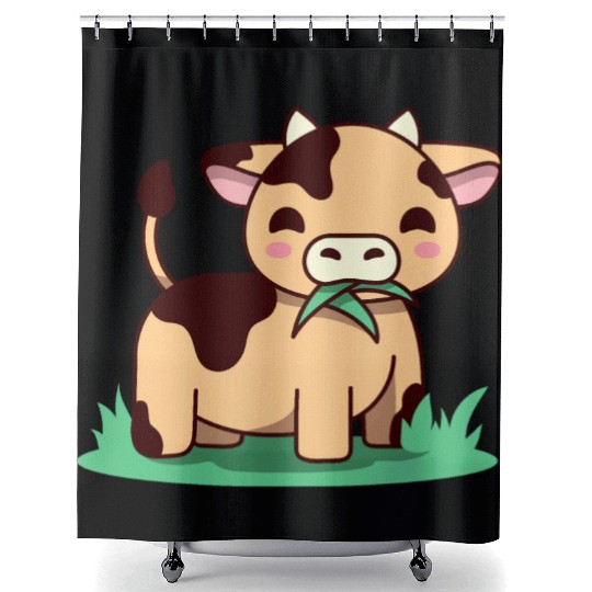 Cute Kawaii Cow Farm Animals Lover Design Shower Curtains