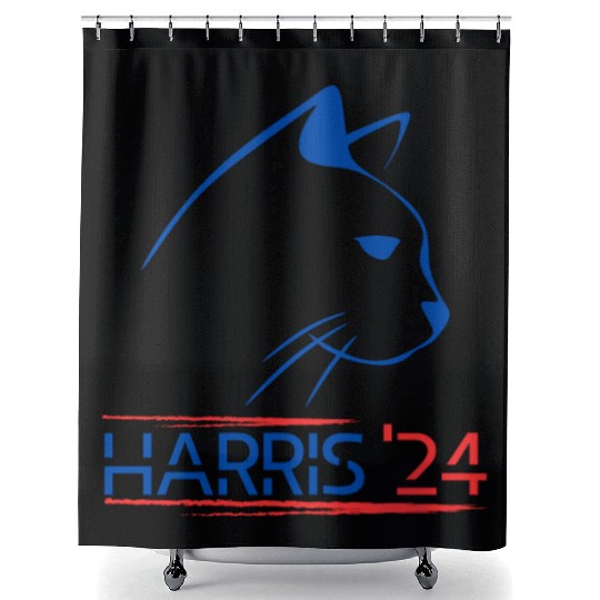 Funny Childless Cat Lady For Quote 2024 kamala Shower Curtains