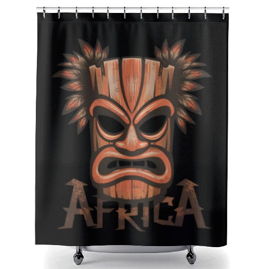 African Tribal Mask Shower Curtains