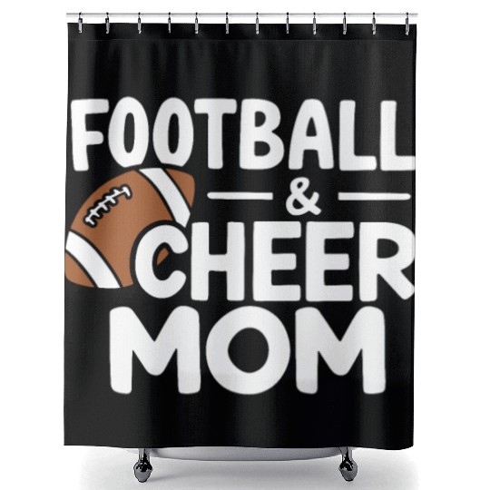 Football Cheer Mom Proud and Loud Shower Curtains