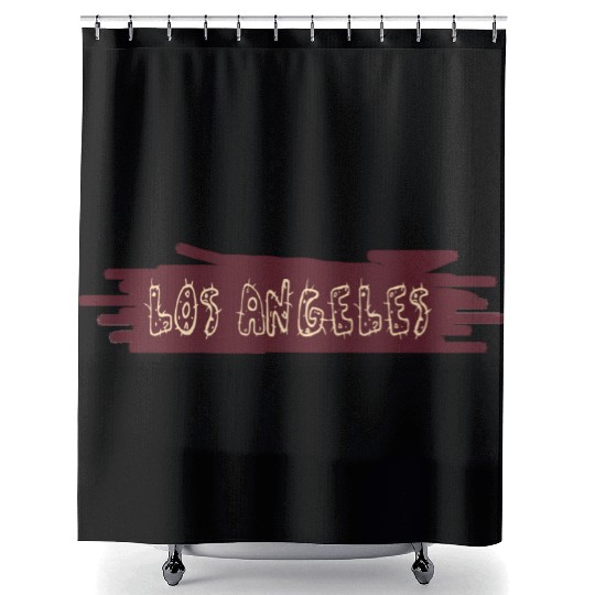 Los Angeles lettering gift idea Shower Curtains