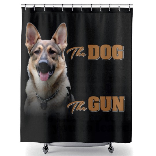 German Shepherd Gun Owner Shower Curtains