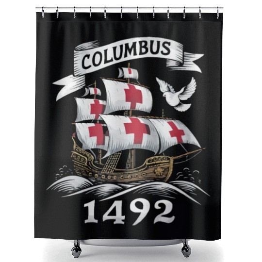 Columbus Day Christopher Columbus Italian American Shower Curtains