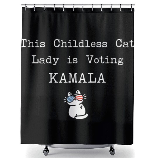 This Childless Cat Lady is Voting Kamala Election Shower Curtains