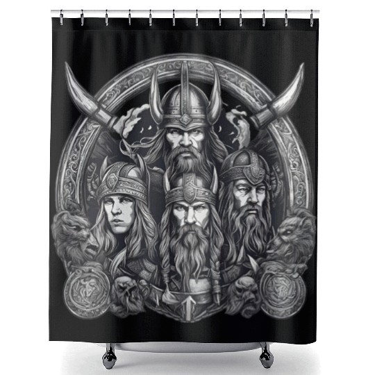viking warriors Shower Curtains