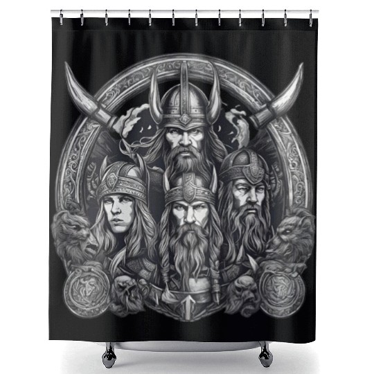 viking warriors Shower Curtains