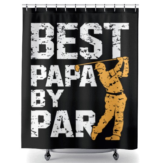 Best Papa By Par Golf Father's Day Grandpa Gift Shower Curtains