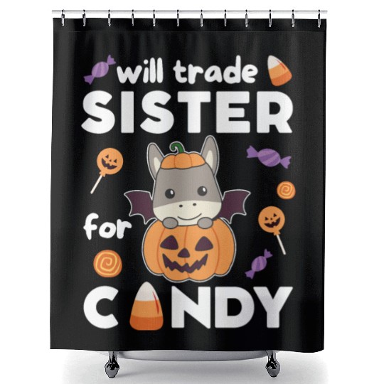 Donkey Halloween Trade Sister For Candy Shower Curtains