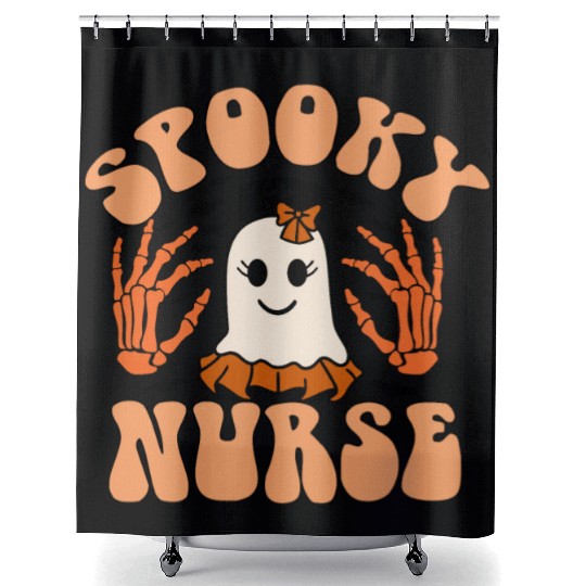 Cute Ghost Halloween Spooky Nurse Shower Curtains