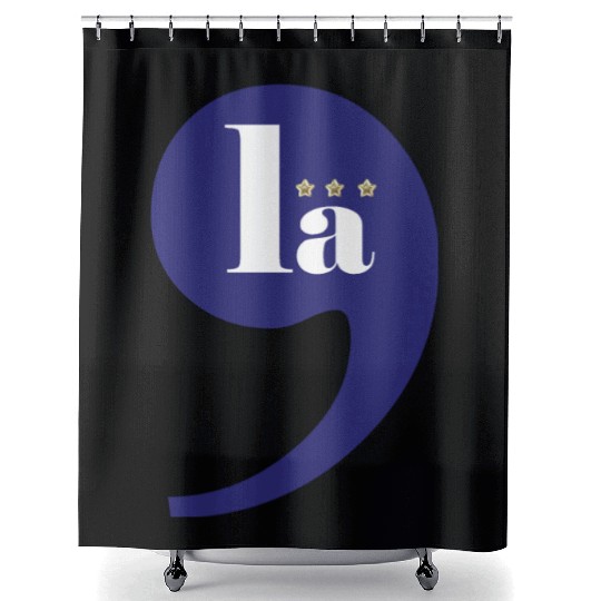 Comma La Kamala Harris 2024 LA Democrat Blue Stars Shower Curtains