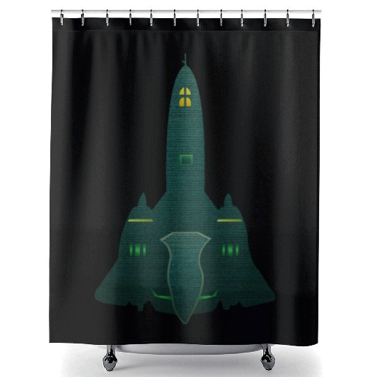SR-71 Blackbird Stealth Aircraft Design - Aviation Shower Curtains