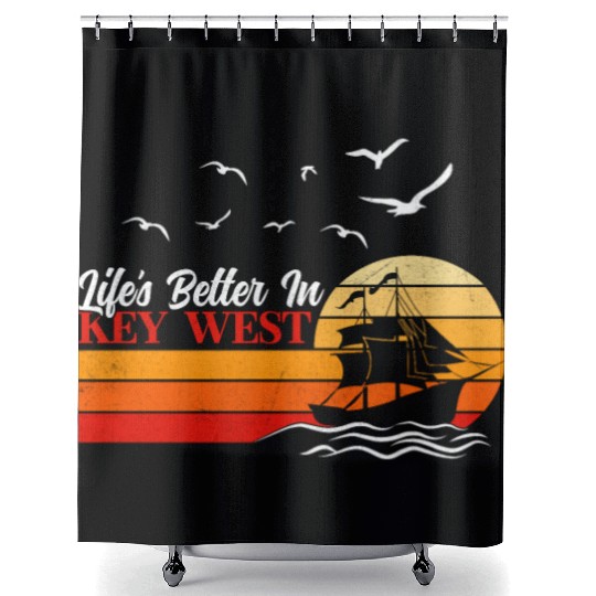 KEY-WEST FLORDIA Sailing West Keys Sailing Outfit Shower Curtains