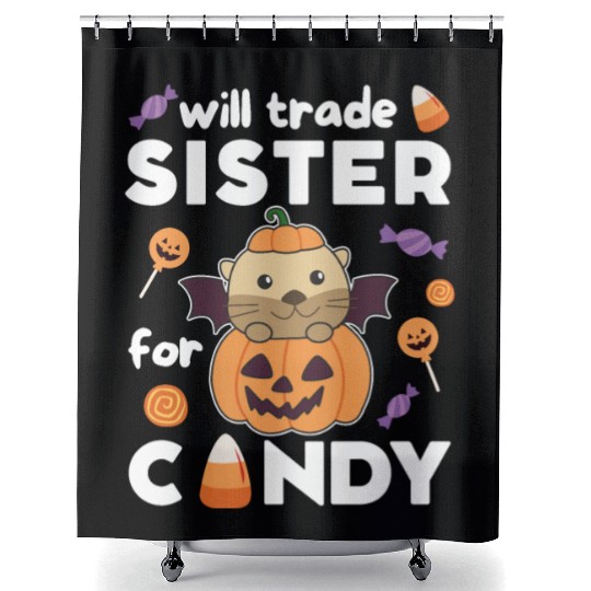 Otter Halloween Trade Sister For Candy Shower Curtains