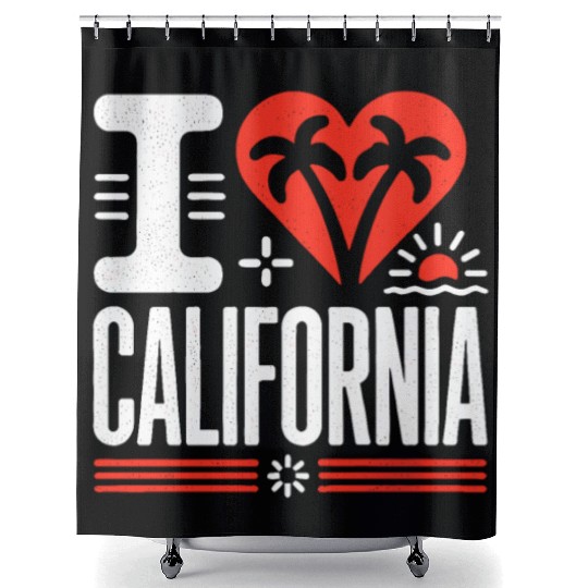I love California | The Golden State Shower Curtains