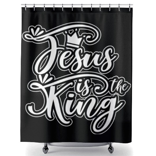 Jesus Is King Love Jesus Christian Christmas Shower Curtains