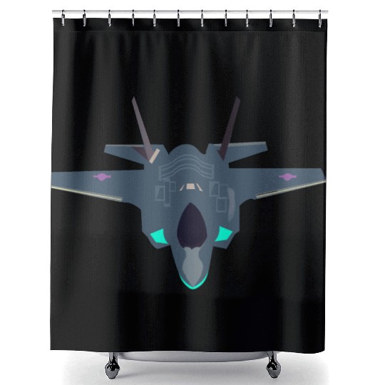 Stealthy F-35 Fighter Jet Design Shower Curtains