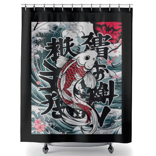 Funny Koi Fish Gift Men Women Cool Koi Fish Lover Shower Curtains