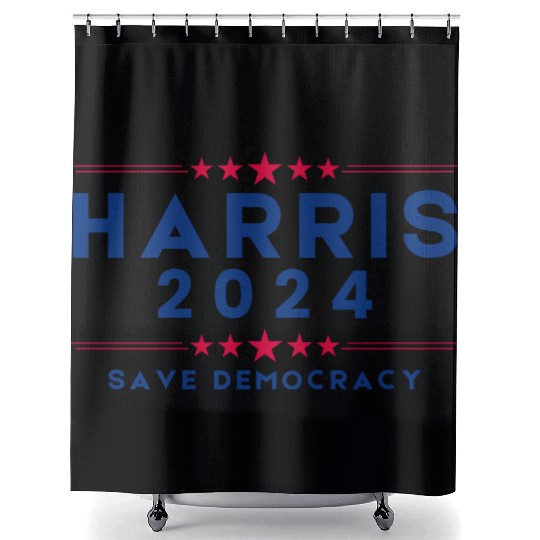 Harris For President 2024 Save democracy Shower Curtains