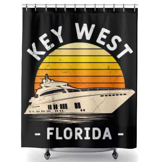 KEY-WEST FLORIDA Sailing Sunshine-State West Keys Shower Curtains