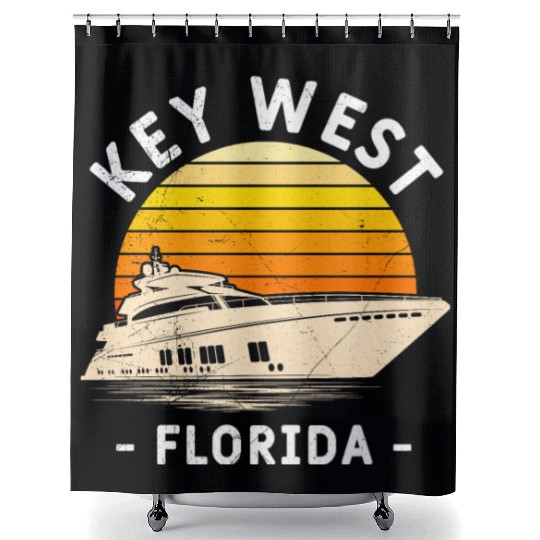 KEY-WEST FLORIDA Sailing Sunshine-State West Keys Shower Curtains
