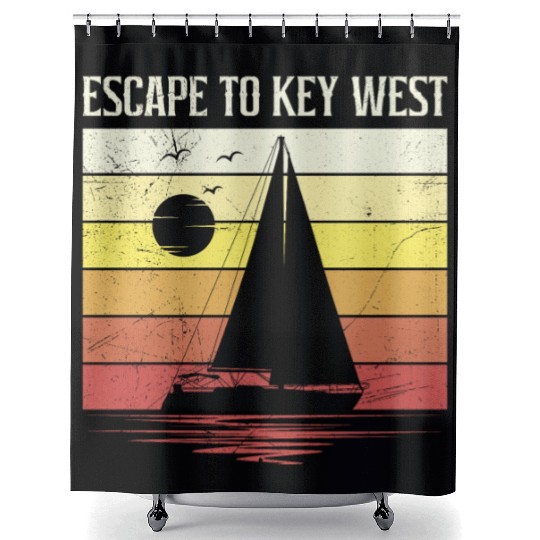 Florida ESCAPE TO KEY-WEST Sailing Florida Shower Curtains