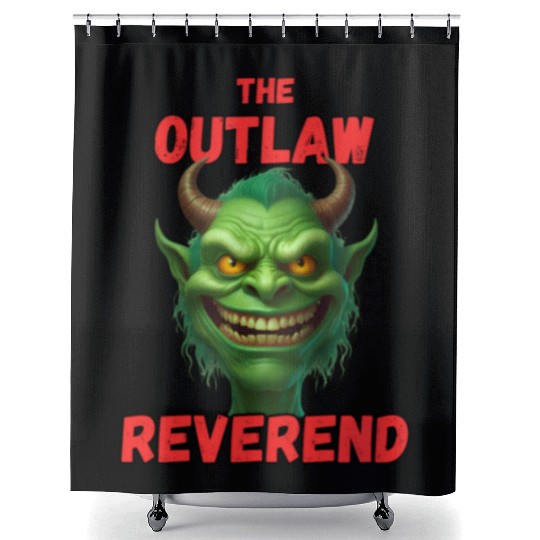 Outlaw Reverend Green Demon Shower Curtains