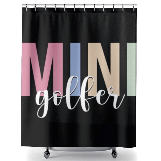 Mini Golfer Golf Golfing Miniature Golf Shower Curtains