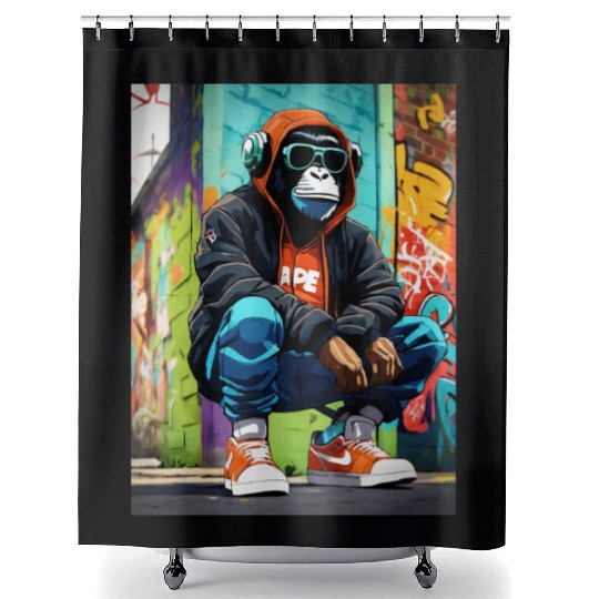 Urban Ape Street Art Shower Curtains