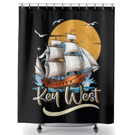 KEY-WEST FLORIDA Sunshine-State Florida Keys Shower Curtains