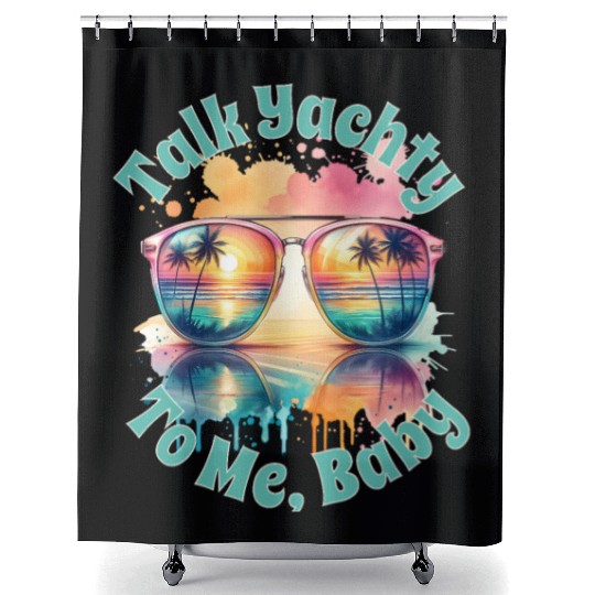 Yacht Rock Talk Yachty To Me Baby Shower Curtains