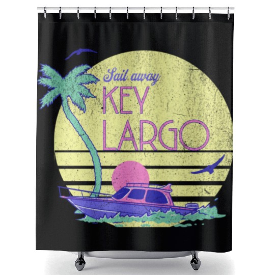 Sail Away Yacht Rock Key Largo Boating Shower Curtains