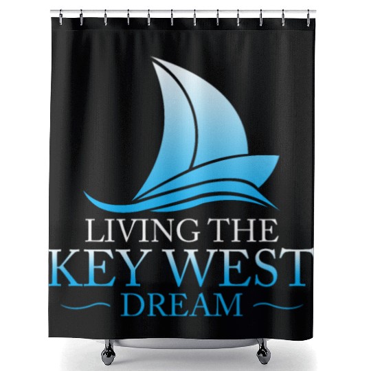 Florida Keys LIVING THE KEY-WEST DREAM Sailor Shower Curtains