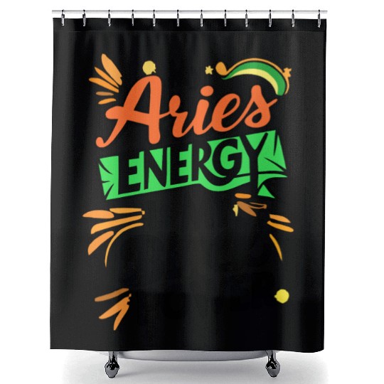 My Aries Energy is My Black Power Shower Curtains