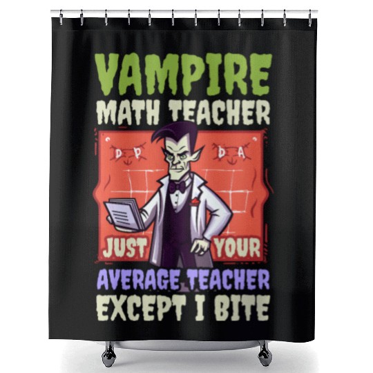 Halloween Math Teacher Vampire Average But Bite Shower Curtains