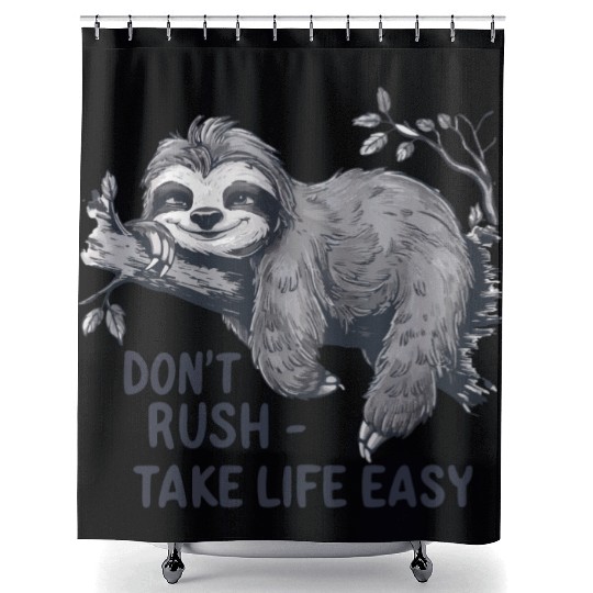 Relaxing Sloth - Take Life Easy Shower Curtains