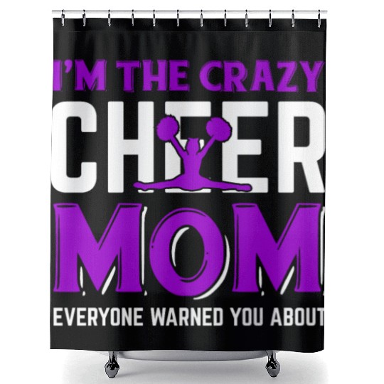 Crazy Cheer Mom Cheerleading Mommy Mother's Day Shower Curtains