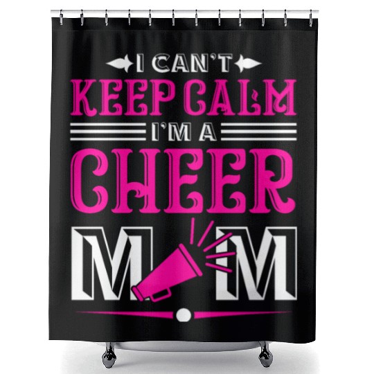 Keep Calm Cheer Mom Cheerleading Mother's Day Shower Curtains
